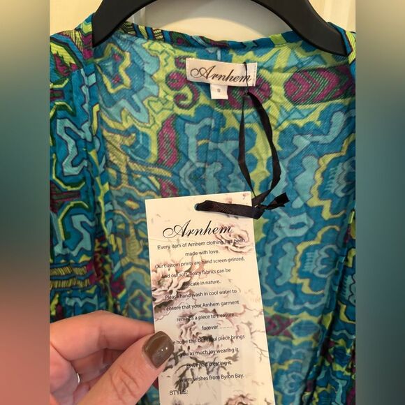 Arnhem Turquoise and Green Kimono Cardigan - Picture 3 of 5